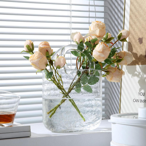 Vase De Fleurs Sac À Main En Verre Transparent