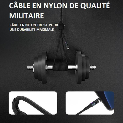 Câble Chargeur USB C - Lightning - Micro USB - 3-en-1