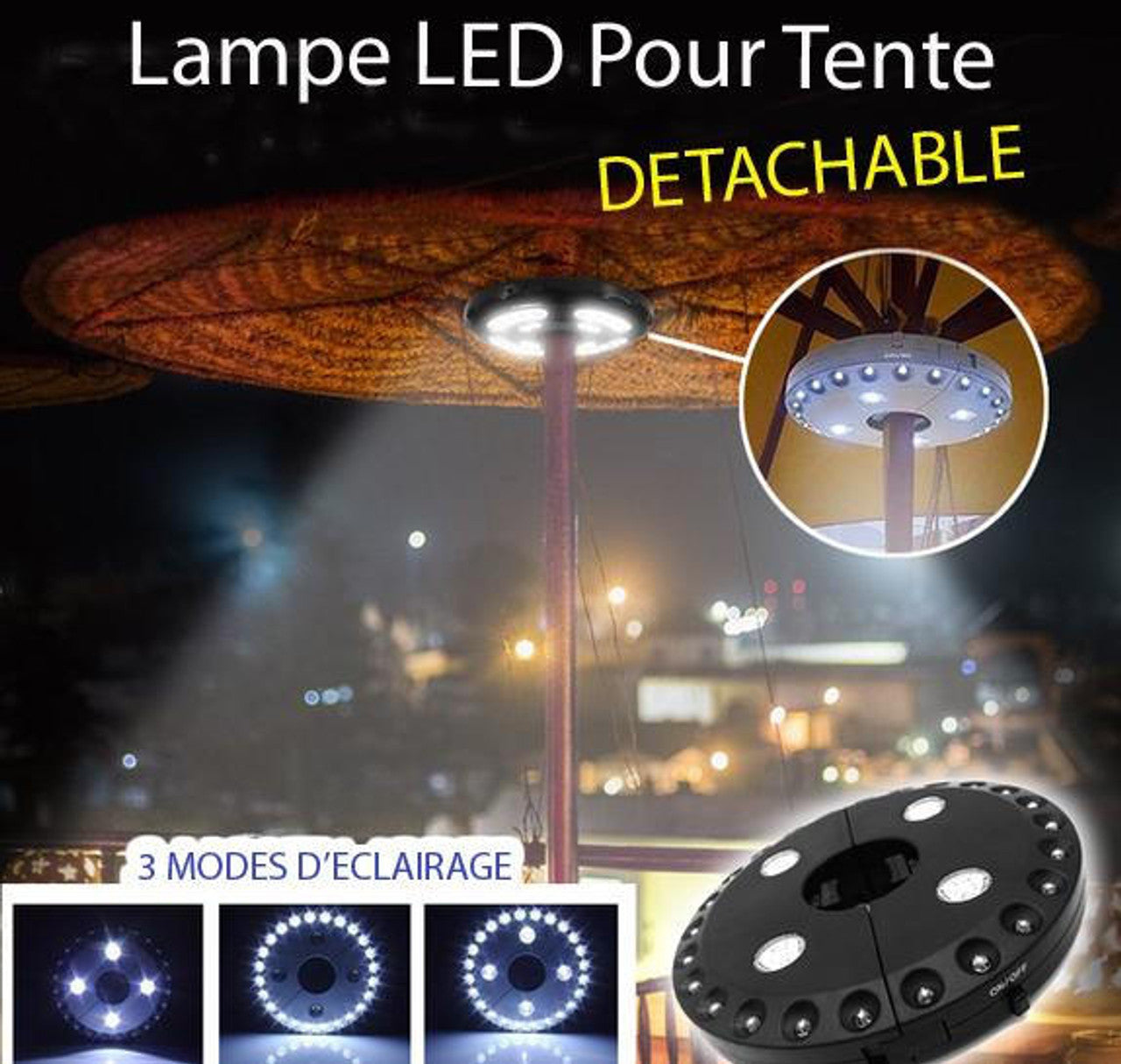 Eclairage LED Détachable pour parasol