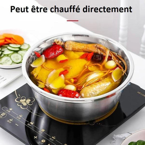 Ensemble de 3 pièces - Bol, Râpe, Égouttoir En Acier Inoxydable