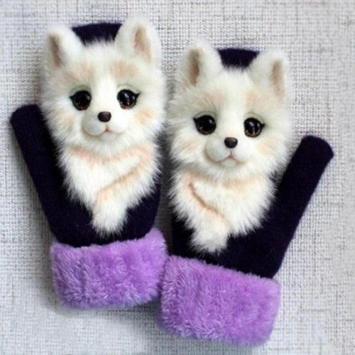 Gants d'Hiver Avec Peluche pour Femme