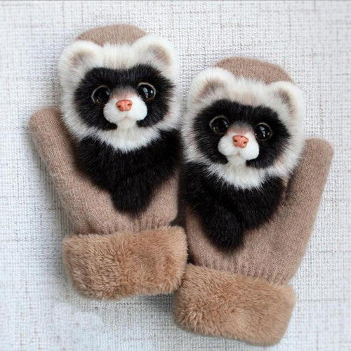 Gants d'Hiver Avec Peluche pour Femme