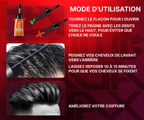 Gel Coiffant Avec Peigne 2-en-1 Pour Homme