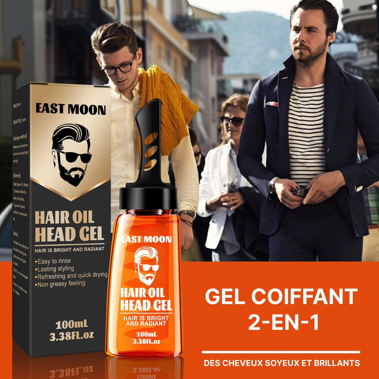 Gel Coiffant Avec Peigne 2-en-1 Pour Homme
