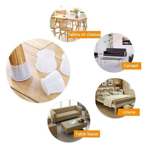 Housse De Protection En Silicone Pour Pieds De Meuble (lot de 4)