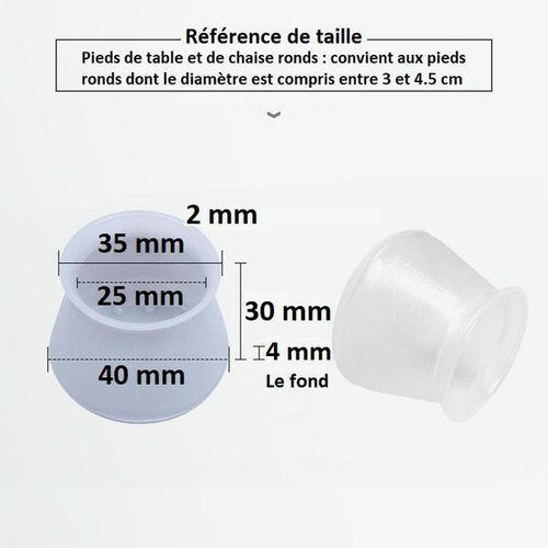 Housse De Protection En Silicone Pour Pieds De Meuble (lot de 4)