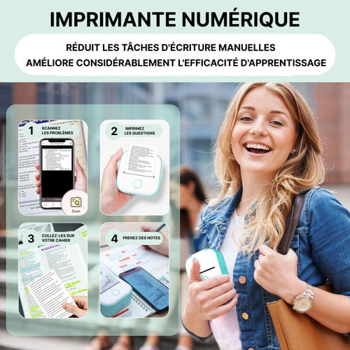 Imprimante Thermique Portable Sans Fil Pour Android et iOS