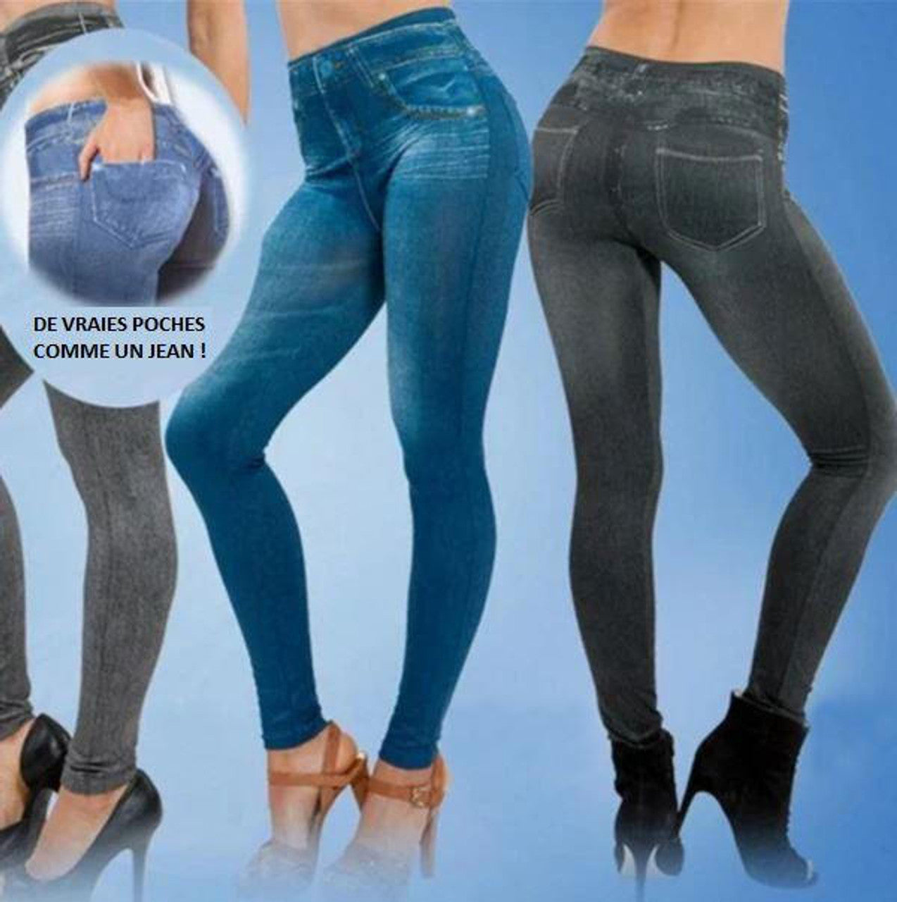Jean Legging - Rehausseur Fessier - Extensible et Confortable