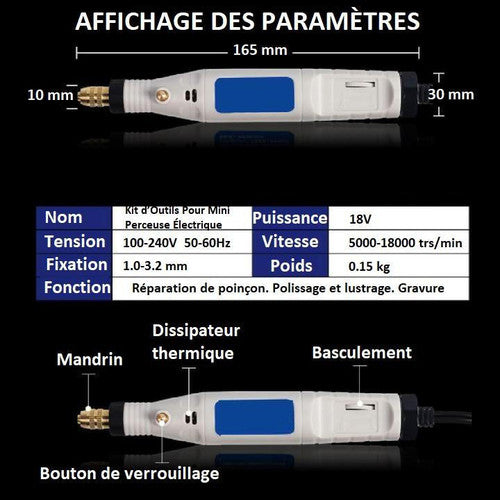 Kit d’Outils Pour Mini Perceuse Électrique