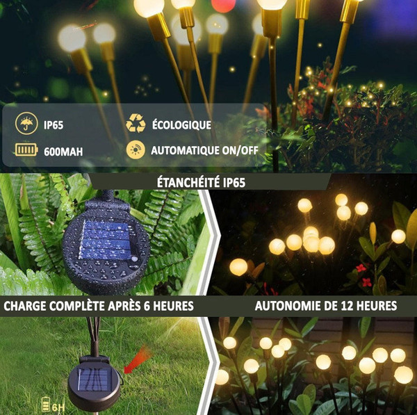Lampe De Jardin à Énergie Solaire - 2 pièces