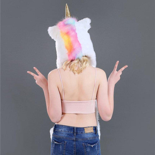 Licorne 3-en-1 Bonnet - Écharpe - Gants Avec Lumière LED Arc-en-ciel