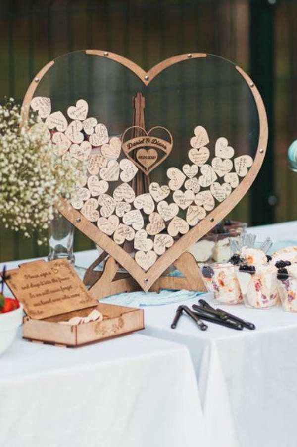 Livre d'Or Coeur En Bois - WeddingHeart™