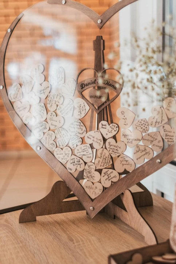 Livre d'Or Coeur En Bois - WeddingHeart™