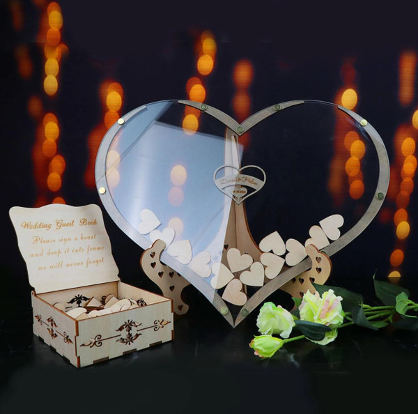 Livre d'Or Coeur En Bois - WeddingHeart™