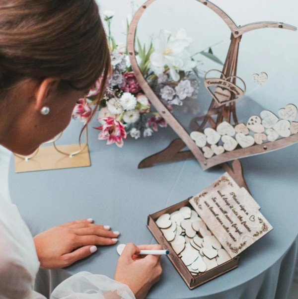 Livre d'Or Coeur En Bois - WeddingHeart™