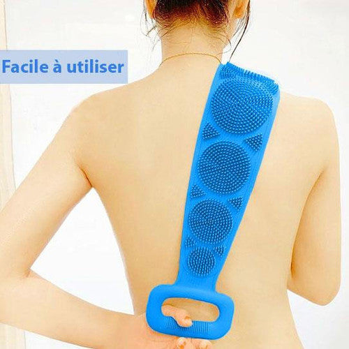 Longue Brosse de Bain Double Sens en Silicone
