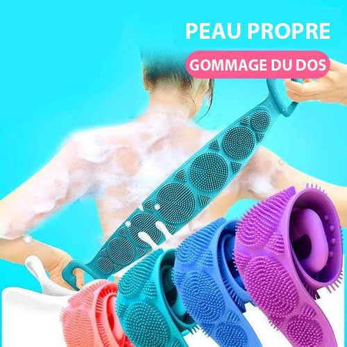 Longue Brosse de Bain Double Sens en Silicone