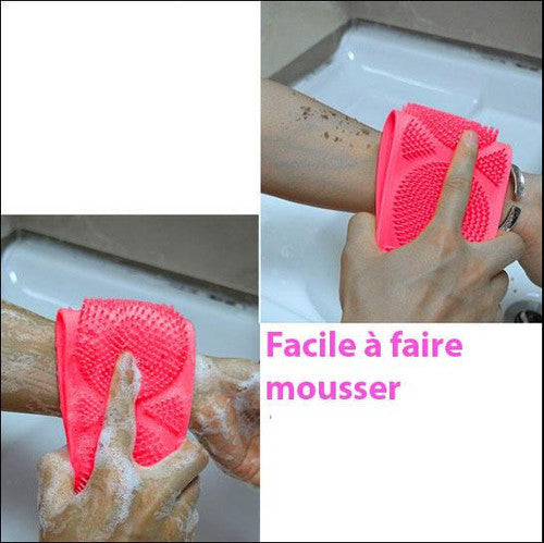 Longue Brosse de Bain Double Sens en Silicone