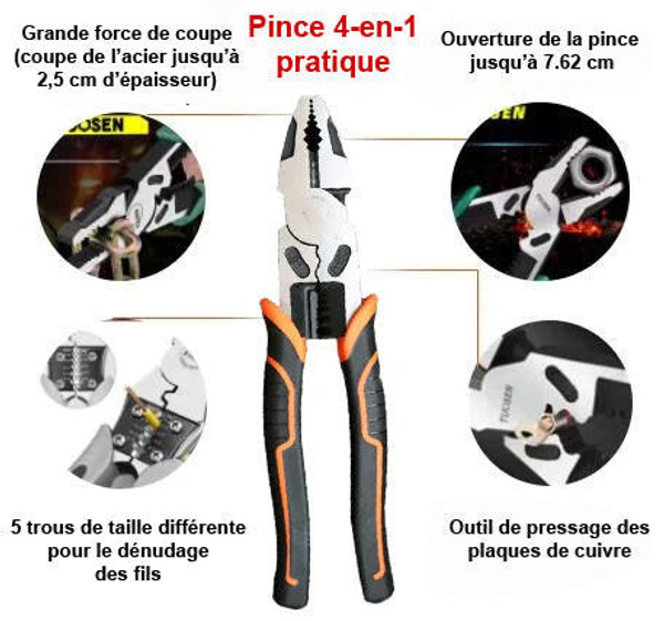 Pince coupante multifonction 4 en 1