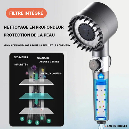 Pommeau De Douche Haute Pression Economique 4-en-1