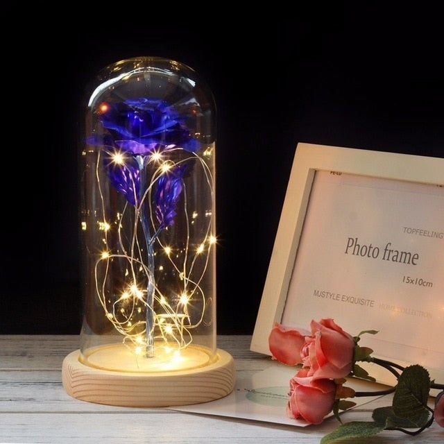 Rose Eternelle Cloche de Verre à LED – Cadeau Saint Valentin