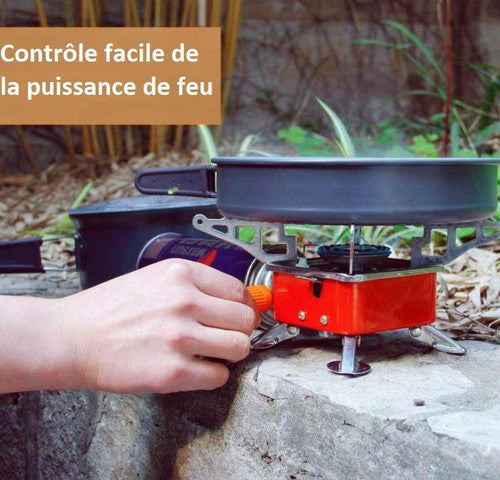 Réchauds de Camping à Gaz Portable Brûleur de Cuisinière Pliable Ultra-léger