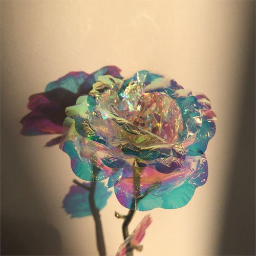 Rose Rayonnante En Cristal Et Or Rose