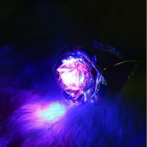 Rose Rayonnante En Cristal Et Or Rose