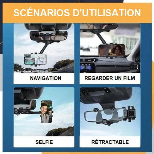 Support De Téléphone Rotatif Et Rétractable Pour Voiture