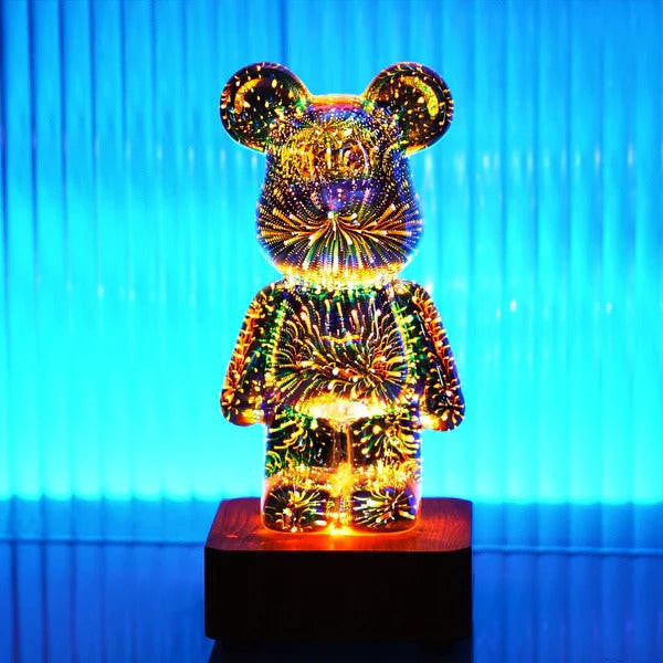 Veilleuse Ourson En Verre 3D