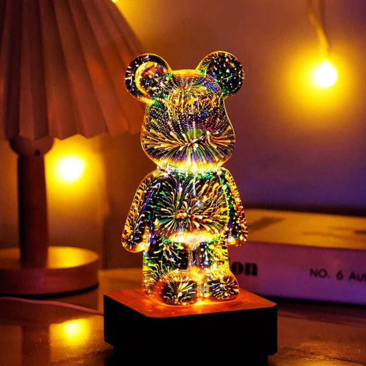 Veilleuse Ourson En Verre 3D