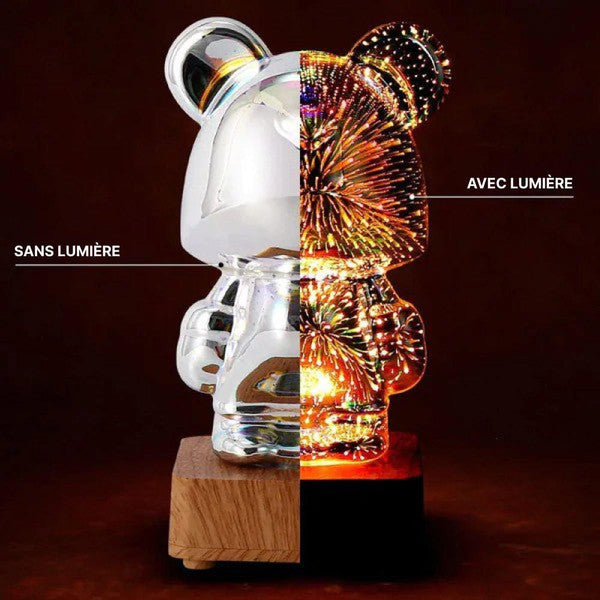Veilleuse Ourson En Verre 3D