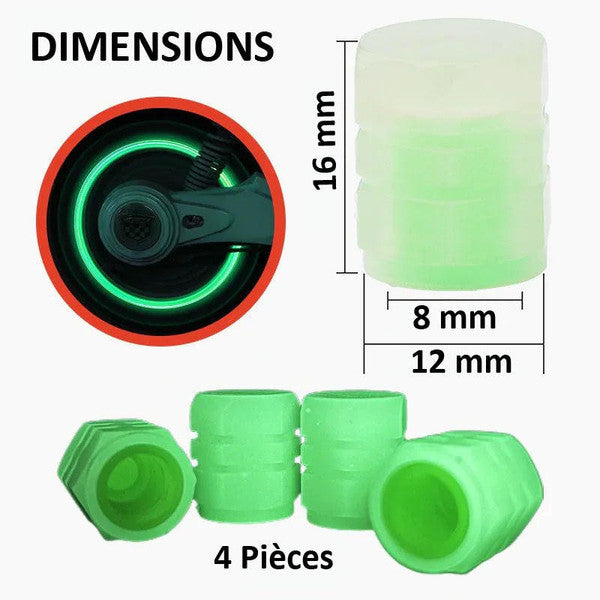 Bouchons De Valve Lumineux 4 Pièces