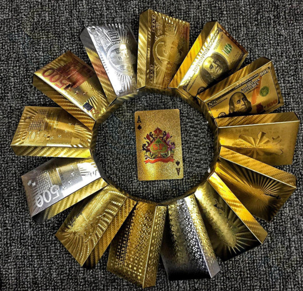 Cartes à Jouer Luxe en Feuille d'Or 24K