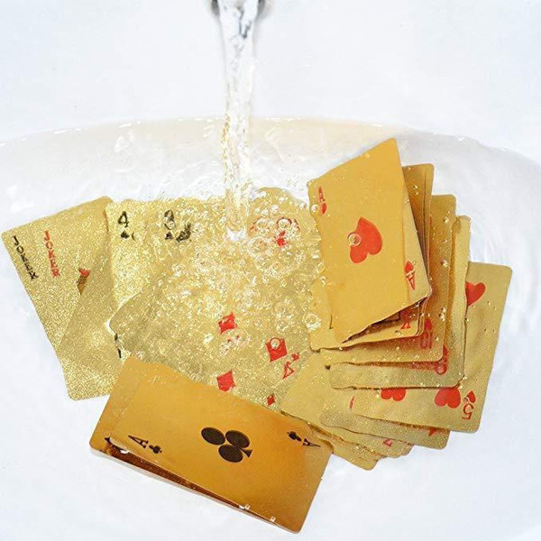 Cartes à Jouer Luxe en Feuille d'Or 24K
