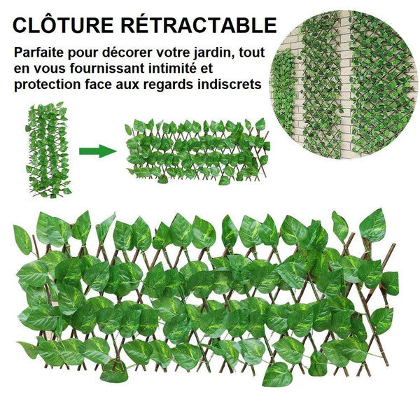 Clôture de Plante de Jardin Artificielle Rétractable