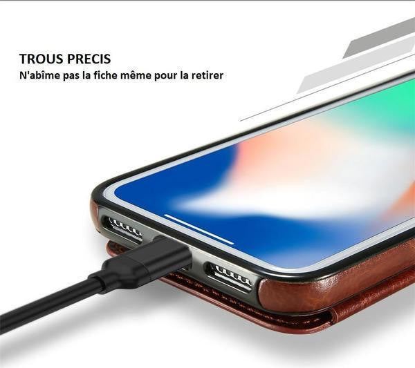 Etui En Cuir De Luxe Pour I-Phone Multi-Usage