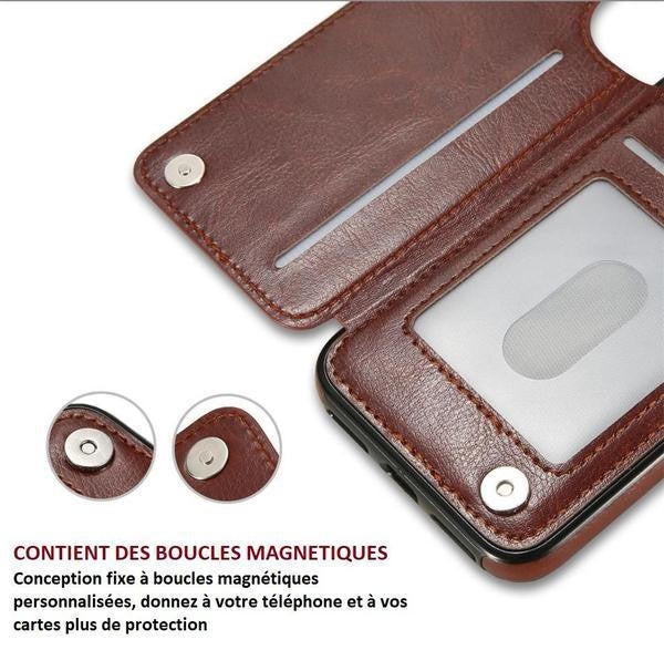 Etui En Cuir De Luxe Pour I-Phone Multi-Usage