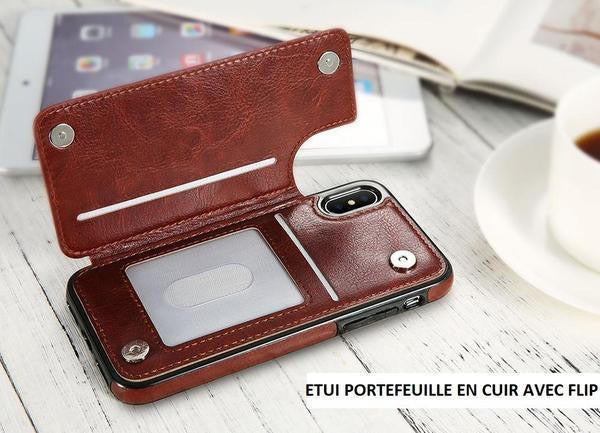 Etui En Cuir De Luxe Pour I-Phone Multi-Usage