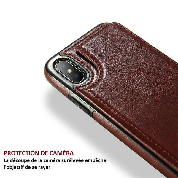 Etui En Cuir De Luxe Pour I-Phone Multi-Usage