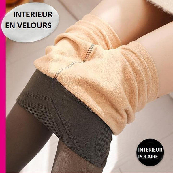 Faux Collant Translucide En Molleton Chaud - Jambes Parfaites