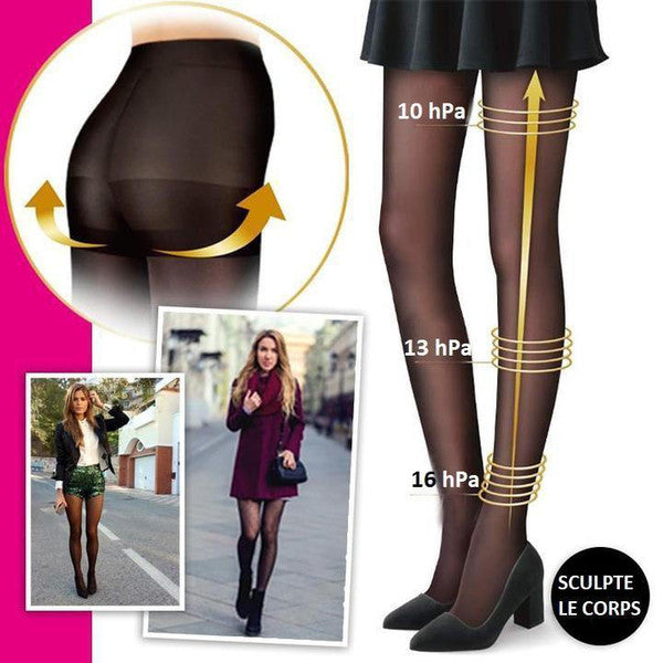Faux Collant Translucide En Molleton Chaud - Jambes Parfaites