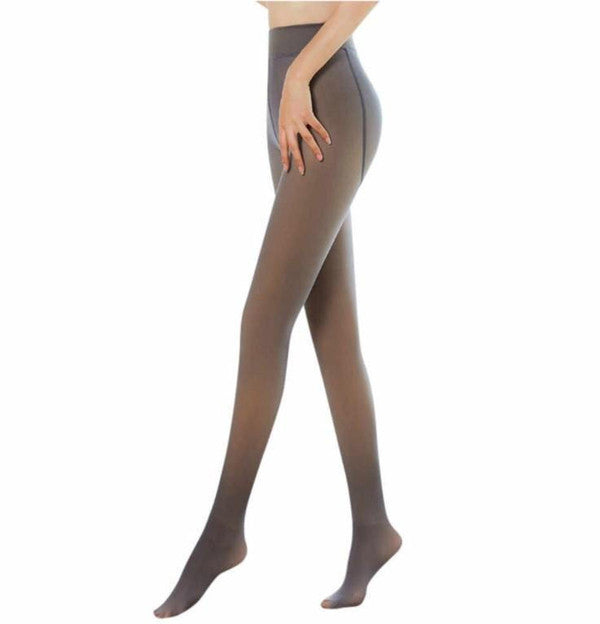 Faux Collant Translucide En Molleton Chaud - Jambes Parfaites