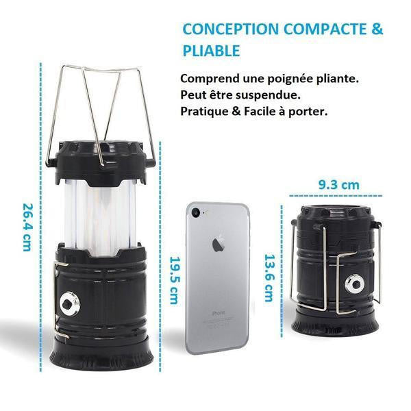 Lanterne De Camping 3-en-1 - Lampe De Poche LED Effet Flamme
