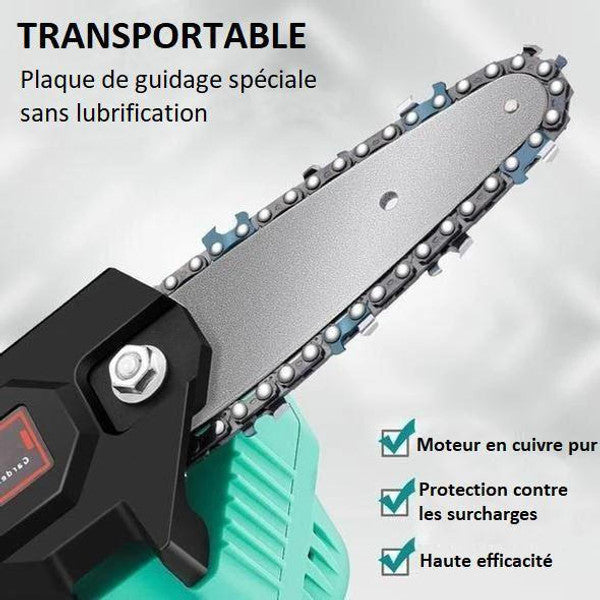 Mini Scie à Chaîne Electrique Rechargeable