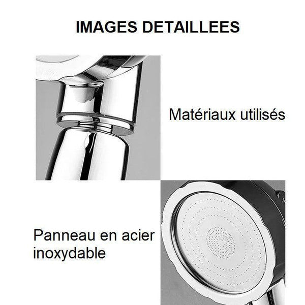 Pommeau De Douche Haute Pression 3-en-1