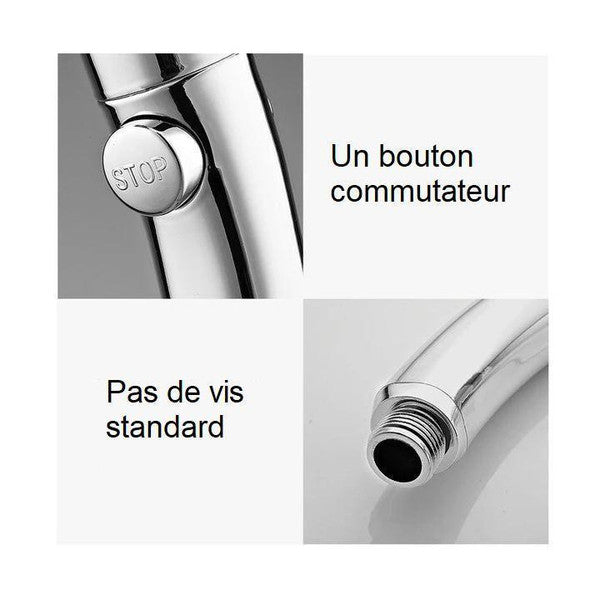 Pommeau De Douche Haute Pression 3-en-1