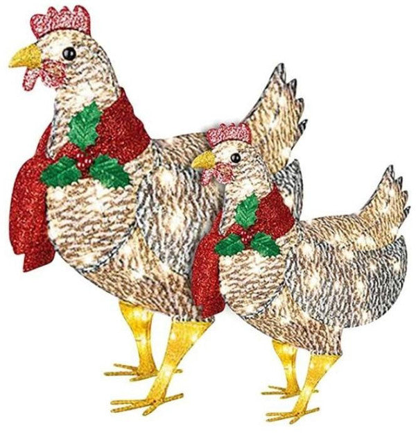Poule Décorative Lumineuse Avec Écharpe