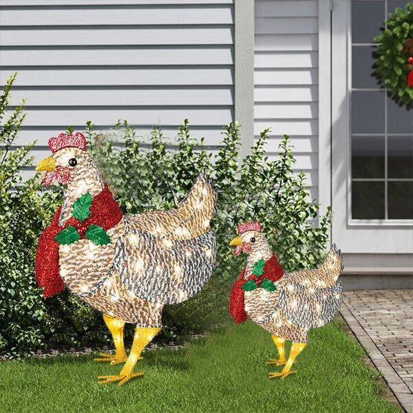 Poule Décorative Lumineuse Avec Écharpe
