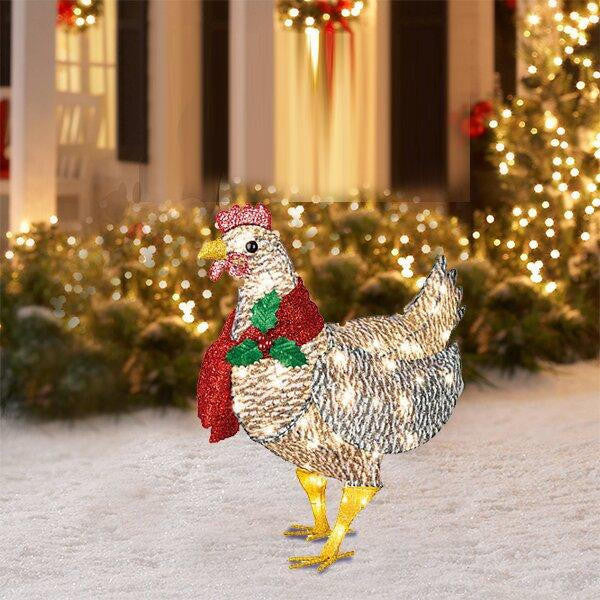 Poule Décorative Lumineuse Avec Écharpe